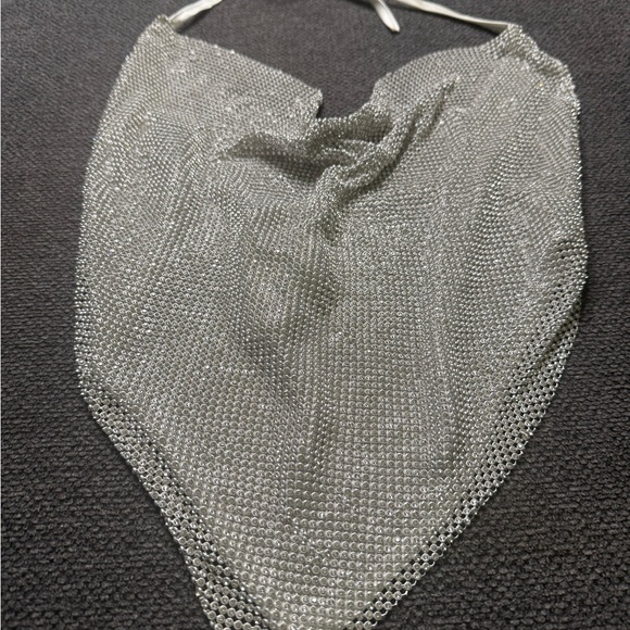 Silver Rhinestone Halter Top - Picture 3 of 7